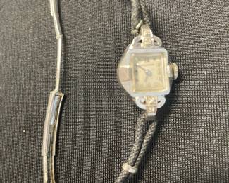 Waltham 14k White Gold Cocktail Watch
