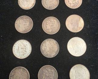 Morgan and Peace Silver Dollars