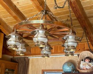 wagon wheel chandeller