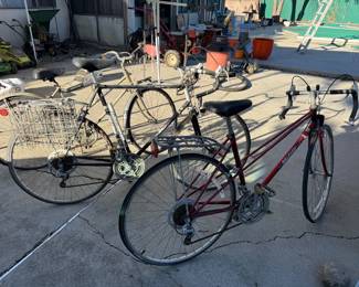 three vintage bikes