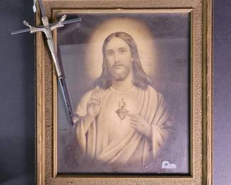 074 framedsacredheartofjesusprintandm