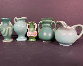 117 miniatureartpotteryvasesandpitcher