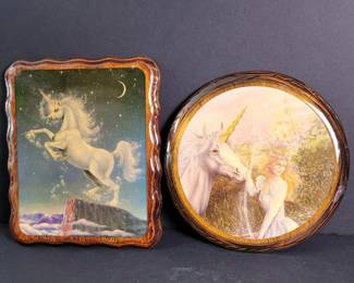 274 fantasyunicornwallplaquesinvintage