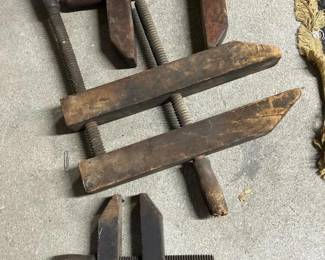 123 vintagewoodenhandscrewclamps
