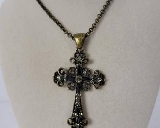 149 crosspendantnecklacewithblackstone