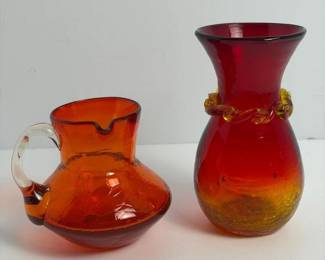 019 handblownartglassvaseandpitchercr
