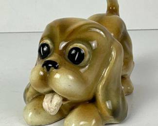 251 vintageceramicpuppyfigurinewithlarg