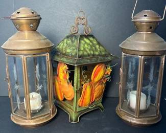 059 decorativemetalpumpkinlanternandpai