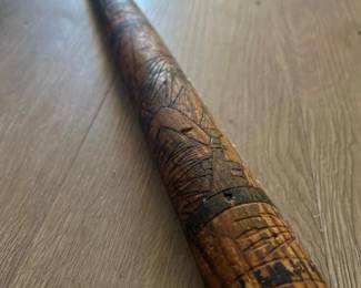 220 carvedfolkartstylewoodenbat
