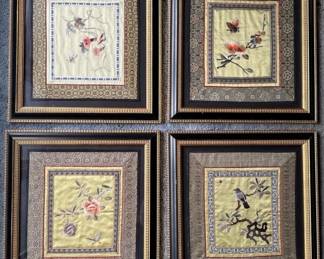 042 framedchinesestylesilkembroiderypan