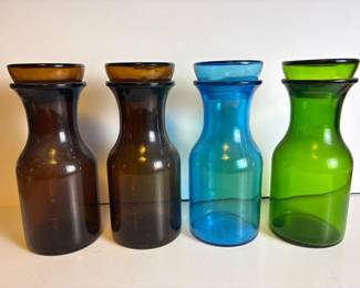 243 fourmidcenturystylecoloredglasscar