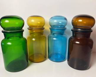 162 coloredglassapothecaryjarsinmidcen