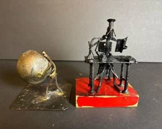 067 twometalfigurinesculpturesindustrial
