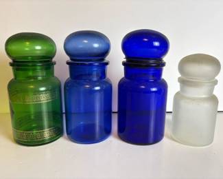 244 fourvintageapothecaryjars