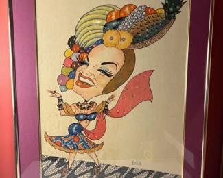 024 framedcaricatureartprintofcarmenmi