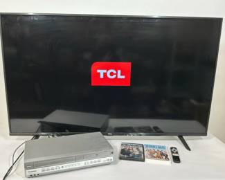 TCL Google 55 TV with Panasonic DVD VCR Combo