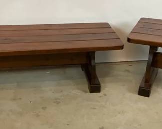 Rustic Wood Slat Benches