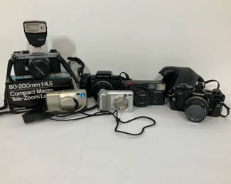 Pentax, Olympus Fujifilm Cameras with Accessories