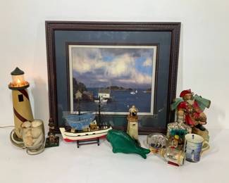 Nautical Dcor with Lighthouse Harbor Artwork