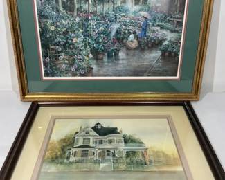 Signed Framed Architectural Garden Prints