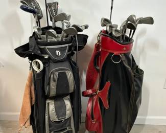 Golf Clubs with Two Golf Bags