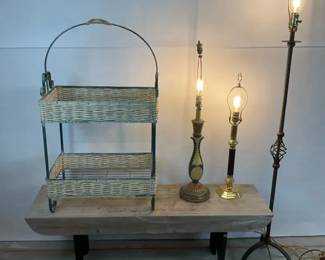 Table Lamps, Floor Lamp, Bench Wicker Stand