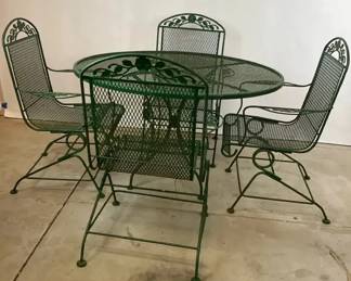 Green Metal Patio Dining Set