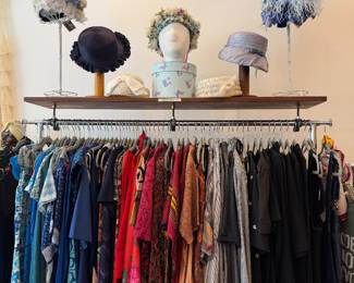 Vintage clothing and hats. 