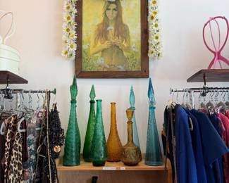 Vintage glass and art.