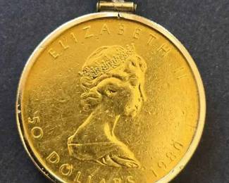CT177VCanada gold maple leaf coinpendant from 1980 1 Oz Of Gold