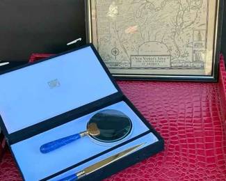 CT128Gumps Lapis Lazuli Magnifying Glass  Letter Opener