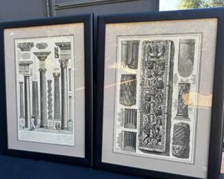 CT104Pair Of Framed Giovanni Battista Piranesi Architectural Engravings Prints