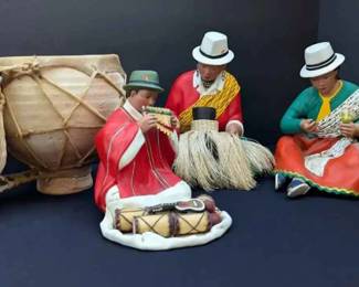 CT101Indian Folk Art Ceramics And Tbilat Double Drum