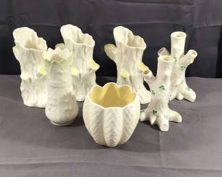 Lot 123: Belleek Vases & Flower Pot