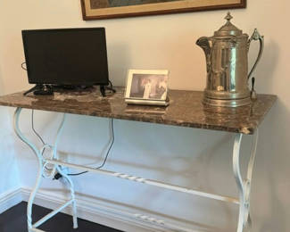Lot 159: Marble & Metal Console Table