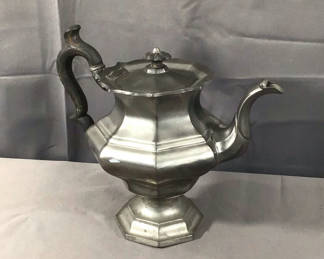 Lot 174: Antique James Dixon & Sons Pewter Teapot