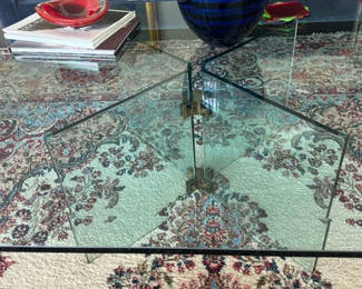 Lot 157: MCM Sculptural Glass Coffee Table