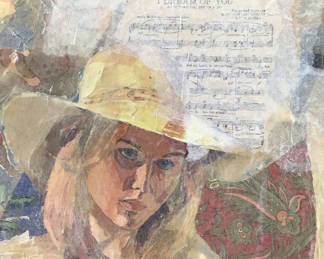 Lot 111: The Yellow Hat - George Guzzi Framed Collage