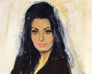 Lot 102: Baryé Phillips Original Framed Portrait of Sophia Loren