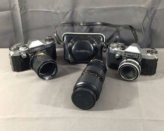 Lot 140: Praktica & Yashica Vintage Film Cameras 