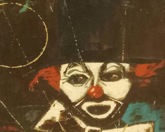 Lot 192: Clown with Balloons - Rita Guzzi Acrylic on Canvas