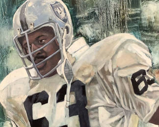 Lot 177: Gene Upshaw #63 - George Guzzi Original Painting on Board