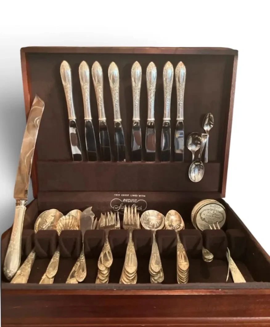 S. Kirk Son Sterling Silver Flatware 51 Pcs w Wooden Storage Box