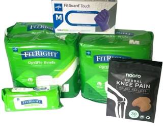 FitRight Hygiene Products, Nitrile Gloves, And Nooro Knee Pain Patches
