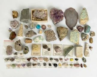 A Rock Collectors Dream Lot Lepidolite, Limestone, Agate  More