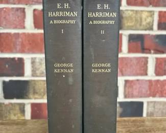Vintage 1922 E.H. Harriman A Biography by George Kennan from Houghton Mifflin Co. 2 Volume Book Set