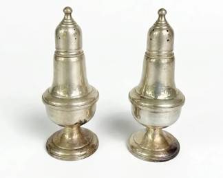 Empire Sterling Silver Weighted Salt  Pepper Shakers 278 Grams