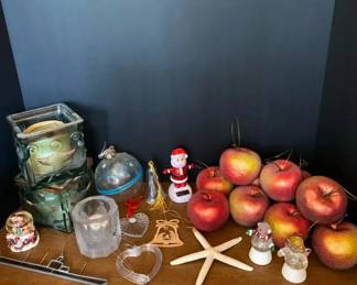 Holiday Lot Lenox Iridescent Bell, Apple Ornaments 11 More