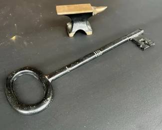 Large Key  Small Anvil  Metal Decor, Knickknacks