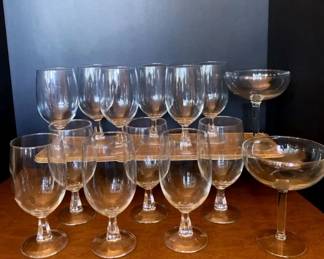 Set Of 12 Glass Goblets  2 Margarita Glasses